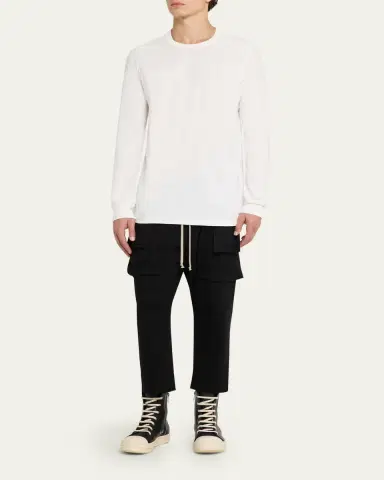 Rick Owens Men's Cotton Long-Sleeve Crewneck T-Shirt | Thumbnail 2