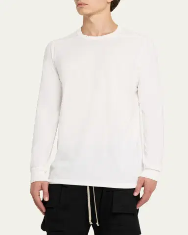 Rick Owens Men's Cotton Long-Sleeve Crewneck T-Shirt | Thumbnail 4