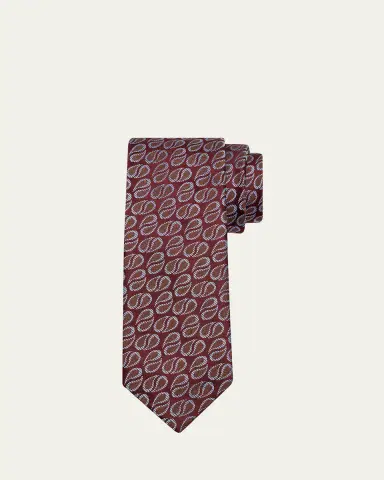 Charvet Men's Textured Raindrop Silk Tie | Thumbnail 3 Charvet Men's Textured Raindrop Silk Tie | Thumbnail 3