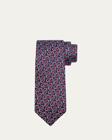 Charvet Men's Textured Raindrop Silk Tie | Thumbnail 4 Charvet Men's Textured Raindrop Silk Tie | Thumbnail 4