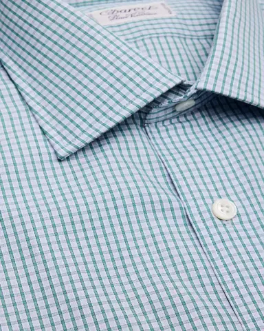 Charvet Men's Slim-Fit Cotton Grid Check Dress Shirt | Thumbnail 2 Charvet Men's Slim-Fit Cotton Grid Check Dress Shirt | Thumbnail 2