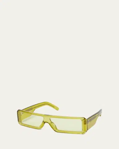 Rick Owens Men's Gethshades Acetate and Nylon Flat-Top Rectangle Sunglasses | Thumbnail 2
