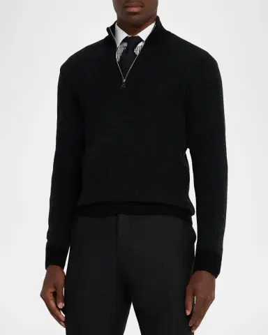 Ralph Lauren Purple Label Birdseye Cashmere Quarter-Zip Sweater | Thumbnail 8 Ralph Lauren Purple Label Birdseye Cashmere Quarter-Zip Sweater | Thumbnail 8