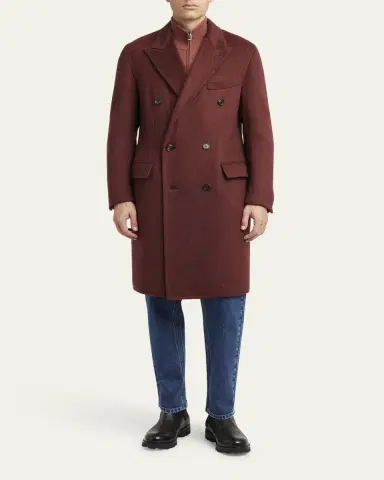 Brioni Men's Double-Breasted Cashmere Coat | Thumbnail 2