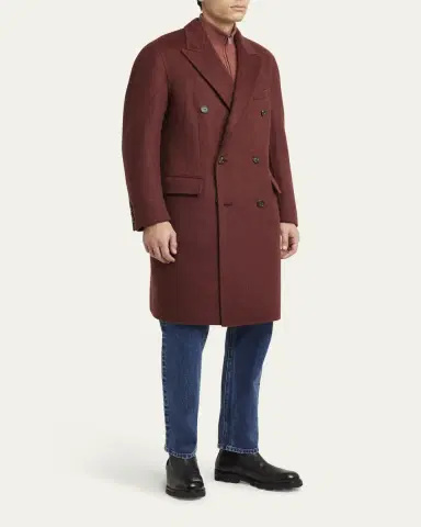 Brioni Men's Double-Breasted Cashmere Coat | Thumbnail 4