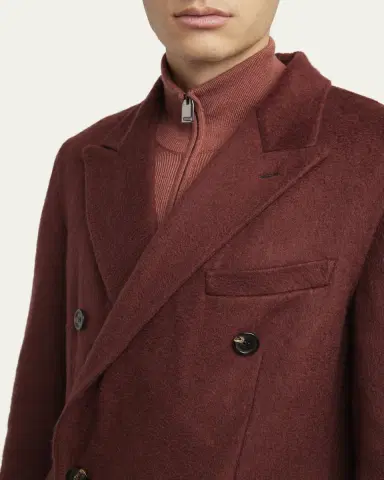 Brioni Men's Double-Breasted Cashmere Coat | Thumbnail 5