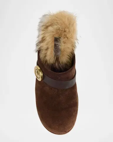 Moncler Amalia Shearling-Lined Suede Mules | Thumbnail 5 Moncler Amalia Shearling-Lined Suede Mules | Thumbnail 5