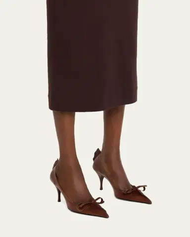Prada Leather Bow Pumps | Thumbnail 2
