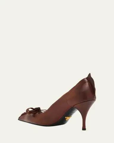 Prada Leather Bow Pumps | Thumbnail 4