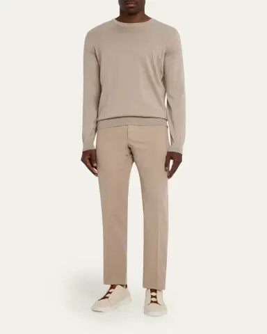 Zegna Men's Slim Flat-Front Pants | Thumbnail 2