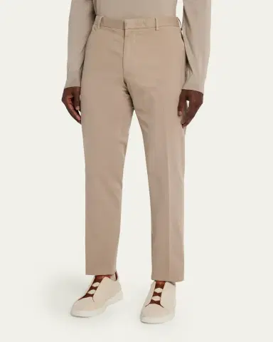 Zegna Men's Slim Flat-Front Pants | Thumbnail 4