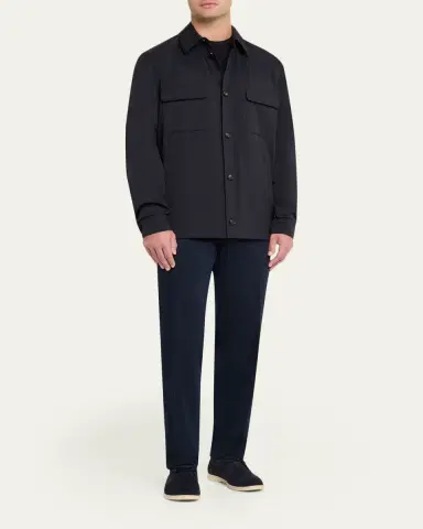 Loro Piana Men's Microfiber Water-Repellent Overshirt | Thumbnail 2