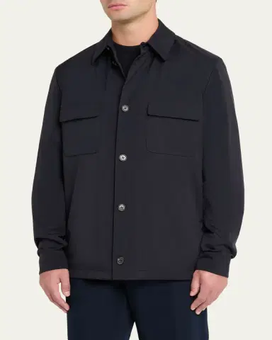 Loro Piana Men's Microfiber Water-Repellent Overshirt | Thumbnail 4