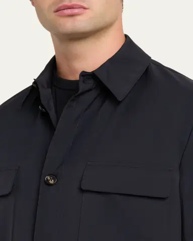 Loro Piana Men's Microfiber Water-Repellent Overshirt | Thumbnail 5