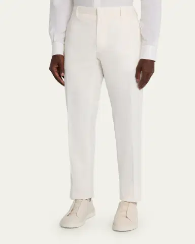 Zegna Men's Slim Flat-Front Pants | Thumbnail 4