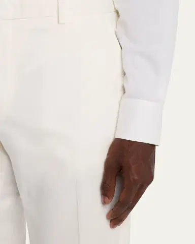 Zegna Men's Slim Flat-Front Pants | Thumbnail 5