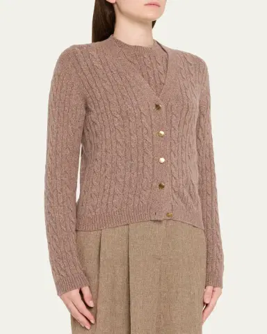 Loro Piana Baby Cashmere Cable Knit Cardigan | Thumbnail 4 Loro Piana Baby Cashmere Cable Knit Cardigan | Thumbnail 4