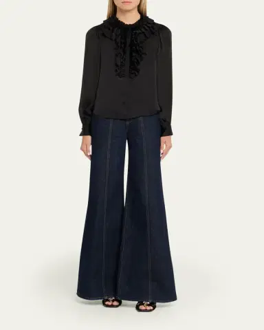 Ulla Johnson Rouen Ruffled Silk Blouse | Thumbnail 2