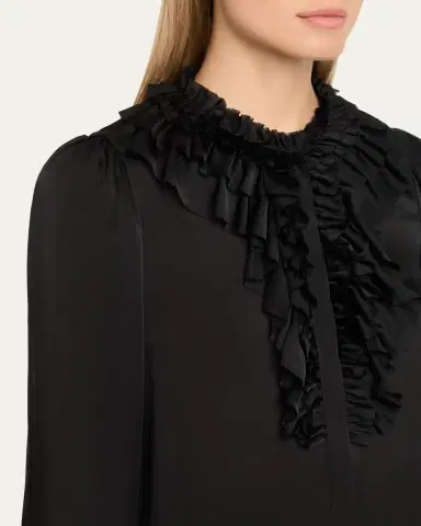 Ulla Johnson Rouen Ruffled Silk Blouse | Thumbnail 5