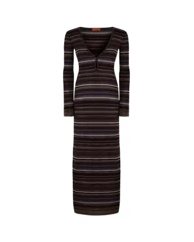 Missoni Metallic Striped Long-Sleeve Maxi Dress | Thumbnail 1