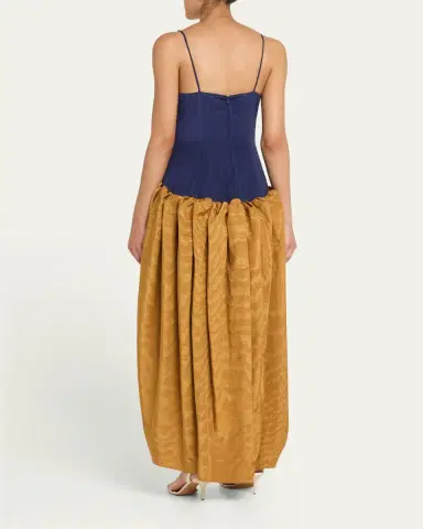 Rosie Assoulin Fifi Drop-Waist Spaghetti Strap Bubble Gown | Thumbnail 3 Rosie Assoulin Fifi Drop-Waist Spaghetti Strap Bubble Gown | Thumbnail 3
