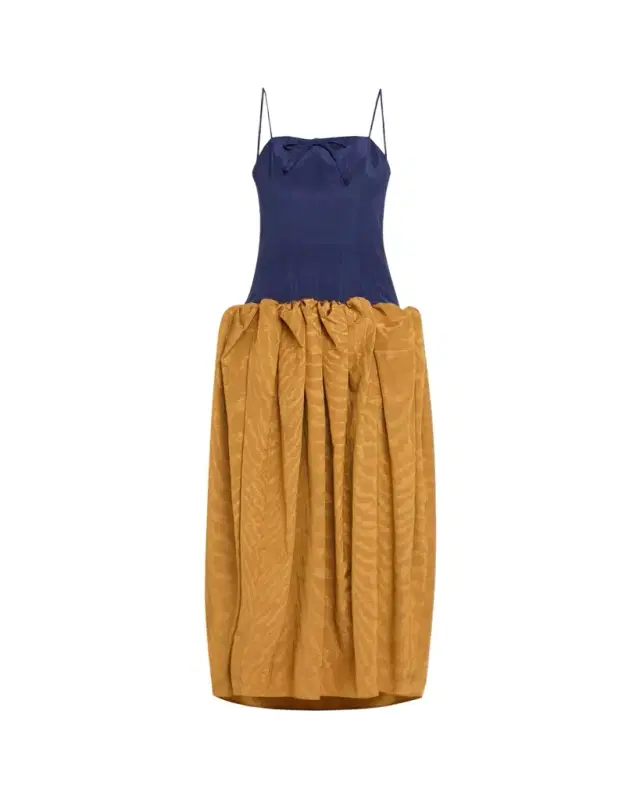 Rosie Assoulin Fifi Drop-Waist Spaghetti Strap Bubble Gown