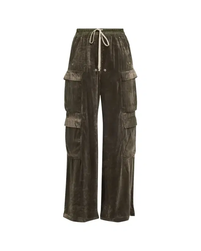 Velvet Straight-Leg Cargo Pants