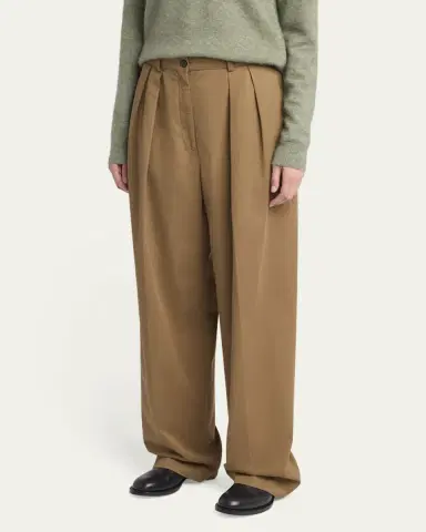 The Row Igor Double-Pleated Wide-Leg Pants | Thumbnail 4 The Row Igor Double-Pleated Wide-Leg Pants | Thumbnail 4