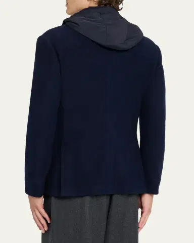 Sease Men's Hybrid Hooded Single-Breasted Blazer | Thumbnail 3