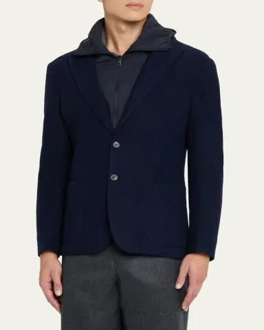 Sease Men's Hybrid Hooded Single-Breasted Blazer | Thumbnail 4