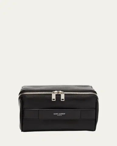 Saint Laurent Men's Small Cube Trousse Leather Toiletry Case | Thumbnail 4 Saint Laurent Men's Small Cube Trousse Leather Toiletry Case | Thumbnail 4