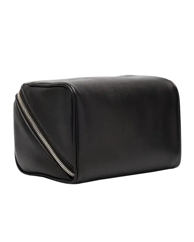 Saint Laurent Men's Small Cube Trousse Leather Toiletry Case