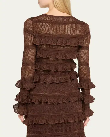 Zimmermann Long-Sleeve Lace Frill Top | Thumbnail 3