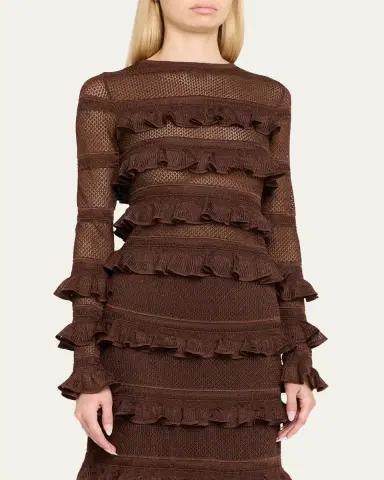 Zimmermann Long-Sleeve Lace Frill Top | Thumbnail 4