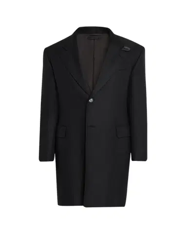 Brioni Men's Wool Chevron Single-Breasted Overcoat | Thumbnail 1 Brioni Men's Wool Chevron Single-Breasted Overcoat | Thumbnail 1