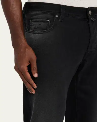 Jacob Cohen Men's Bard Black Denim Slim Fit Jeans | Thumbnail 5 Jacob Cohen Men's Bard Black Denim Slim Fit Jeans | Thumbnail 5