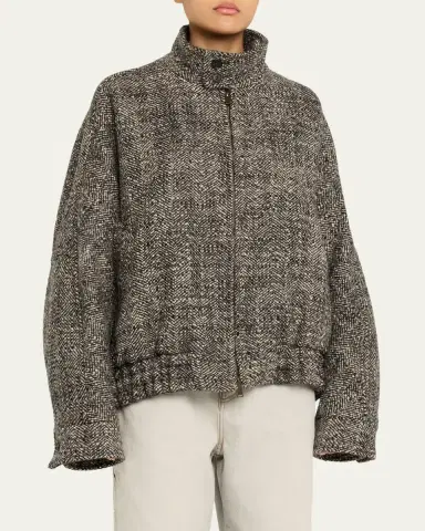 DARKPARK Lee Oversized Herringbone Bomber Jacket | Thumbnail 4 DARKPARK Lee Oversized Herringbone Bomber Jacket | Thumbnail 4