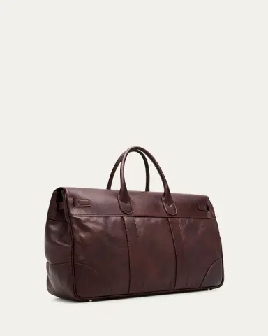 Brunello Cucinelli Men's Country Leather Clasp-Front Duffel Bag | Thumbnail 3 Brunello Cucinelli Men's Country Leather Clasp-Front Duffel Bag | Thumbnail 3