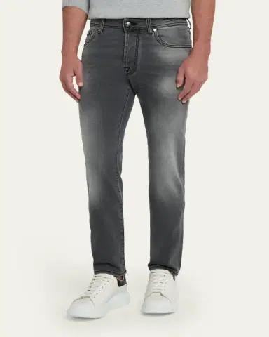 Jacob Cohen Men's Bard Slim-Fit Washed Black Denim Jeans | Thumbnail 4 Jacob Cohen Men's Bard Slim-Fit Washed Black Denim Jeans | Thumbnail 4