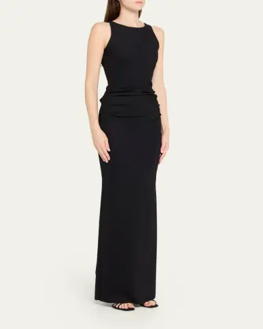 Chiara Boni La Petite Robe Eman Sleeveless Draped Column Gown | Thumbnail 4 Chiara Boni La Petite Robe Eman Sleeveless Draped Column Gown | Thumbnail 4