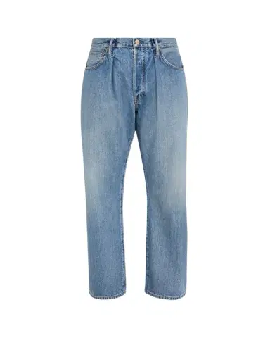 The Seven Continents Men's Cinch Blue Denim Loose-Fit Pleated Jeans | Thumbnail 1