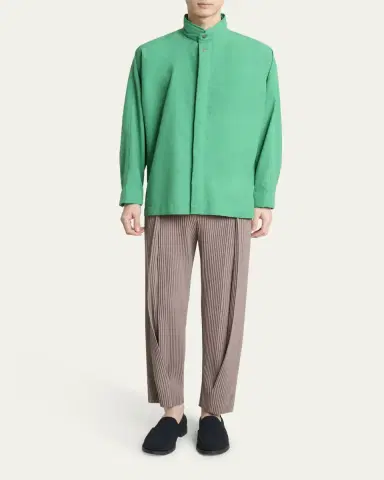 Homme Plissé Issey Miyake Men's Gray Tailored Single Pleat Pants | Thumbnail 2
