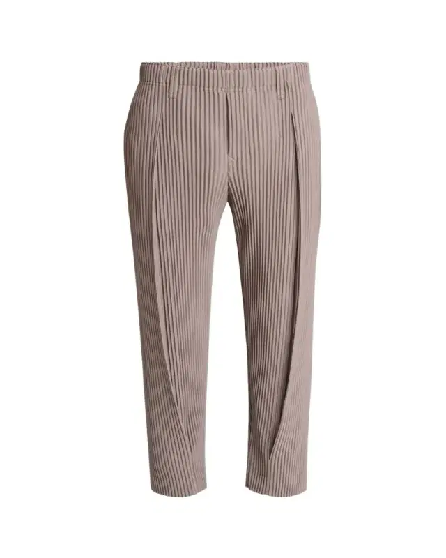 Men's Gray Tailored Single Pleat Pants