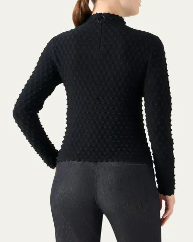 Akris punto Popcorn Knit Mock-Neck Sweater | Thumbnail 3