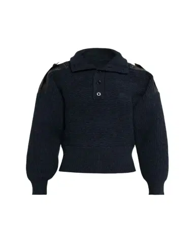 Burberry Men's Wool Half-Placket Leather-Epaulette Turtleneck Sweater | Thumbnail 1 Burberry Men's Wool Half-Placket Leather-Epaulette Turtleneck Sweater | Thumbnail 1