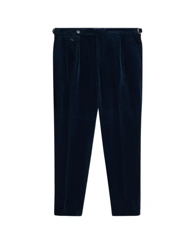 Brunello Cucinelli Men's Cotton Corduroy Waist-Tab Pleated Pants
