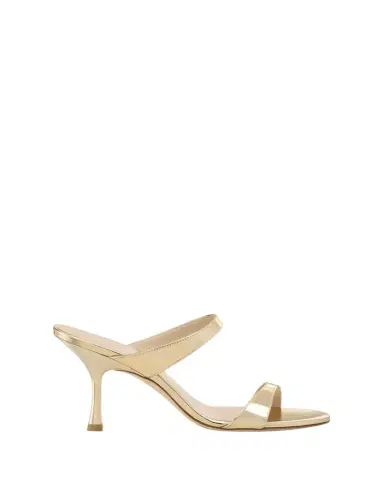 Stuart Weitzman Nudist Metallic Leather Slide Sandals | Thumbnail 1 Stuart Weitzman Nudist Metallic Leather Slide Sandals | Thumbnail 1