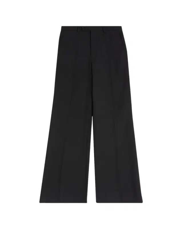 Men's Wide Leg Flared Flat-Front Pants