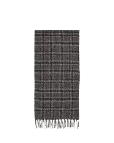 PIACENZA Men's Houndstooth Plaid Silk Cashmere Scarf | Thumbnail 1