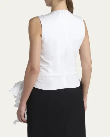 Alexander McQueen Asymmetric Ruffled Peplum-Hem Blouse | Thumbnail 3